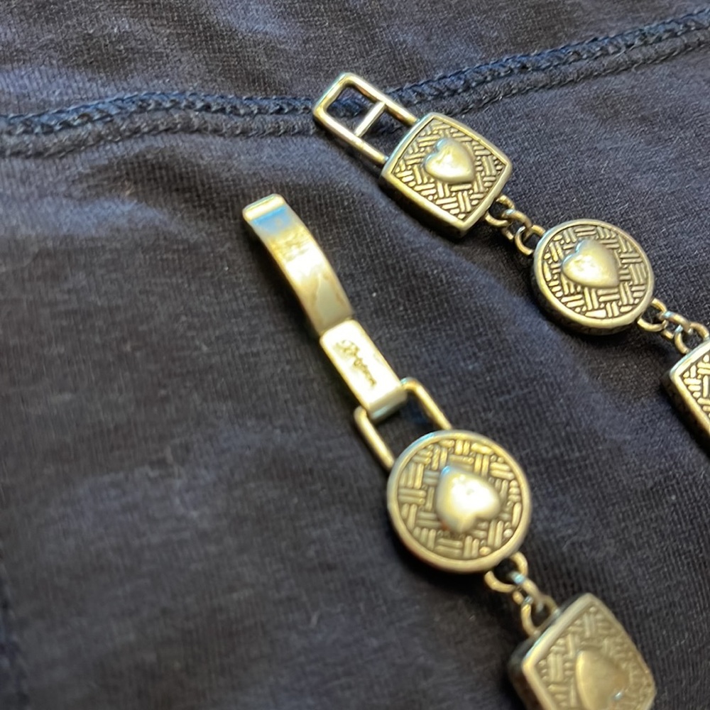 Brighton Heiress Reversible Crystal Gold Silver Hearts Bracelet - Picture 3 of 6